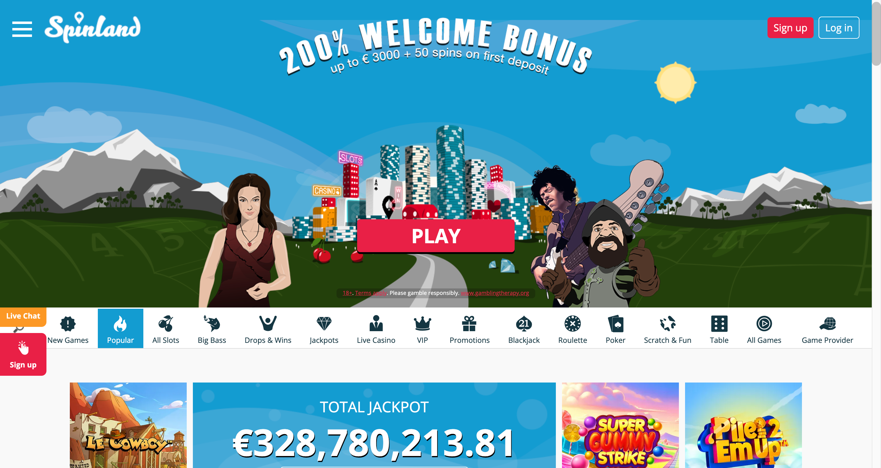 Spinland website