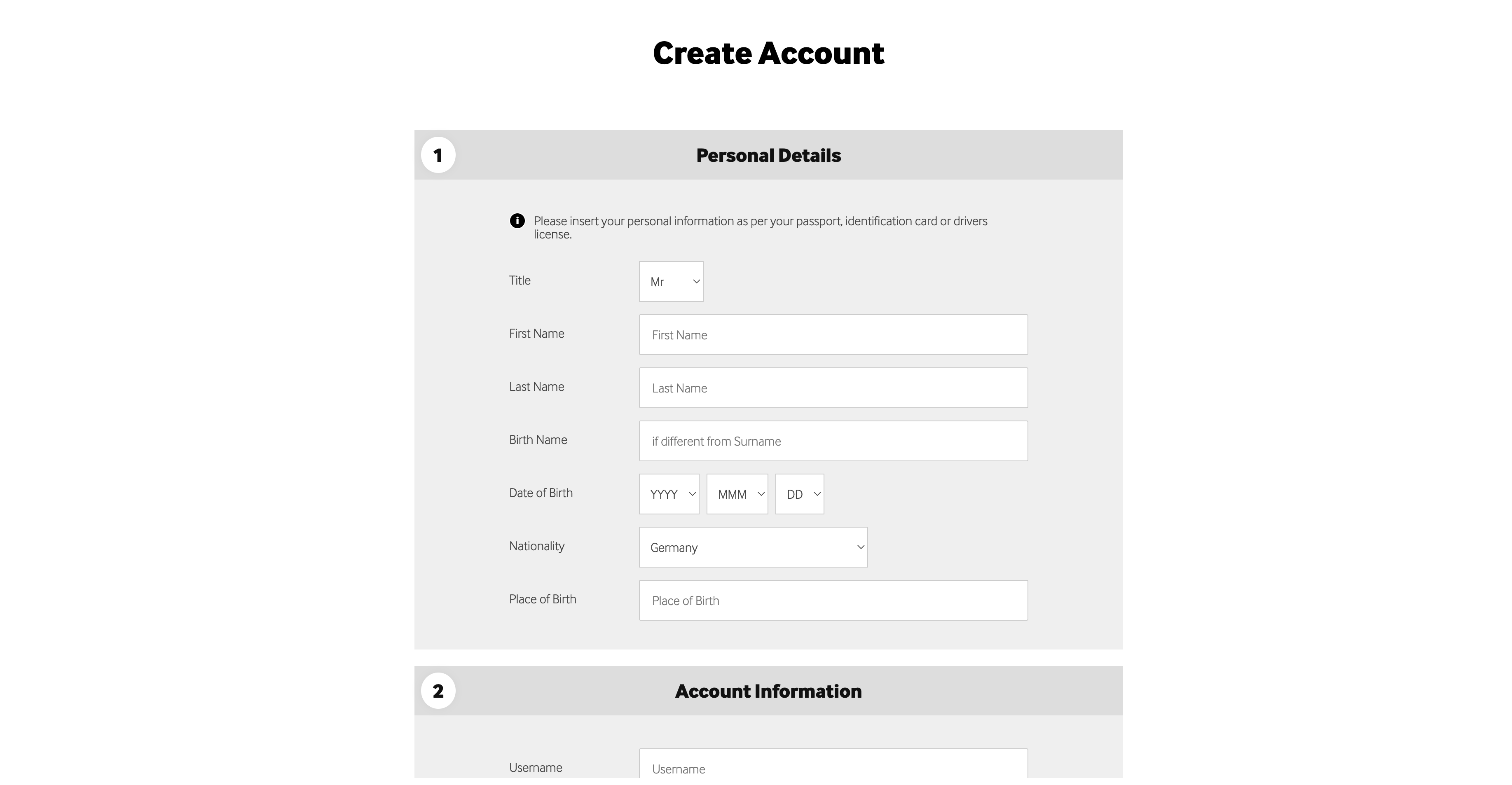 betway registration interface