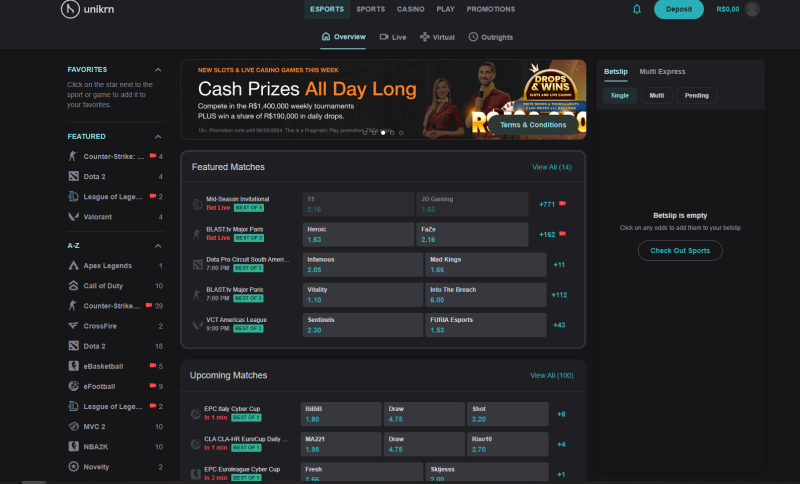 Unikrn interface