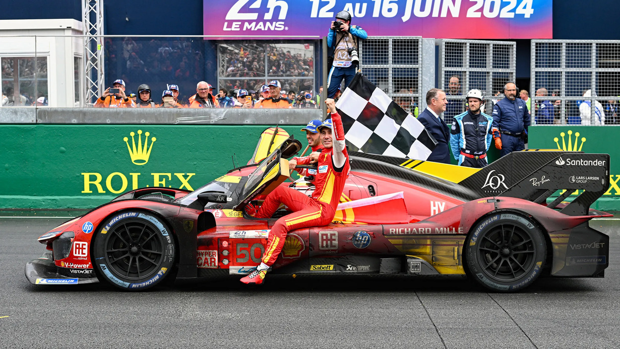 Ferrari after winning the Le Mans 2024 Race