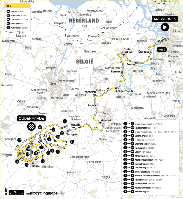 tour of flanders 2026 route