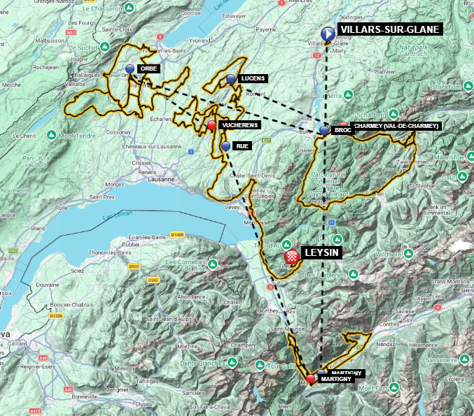 2026 Tour de Romandie Map