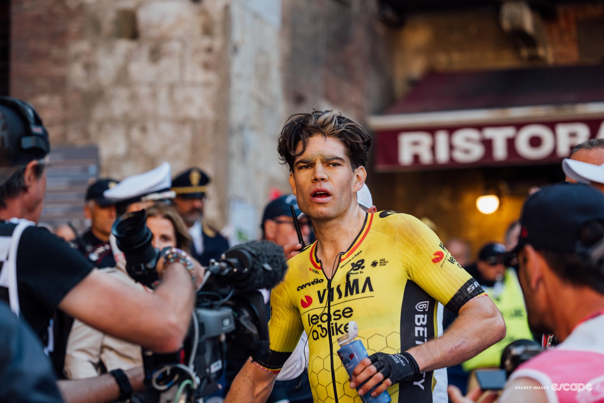 Wout after the finish at the Stage9 at Giro 2025